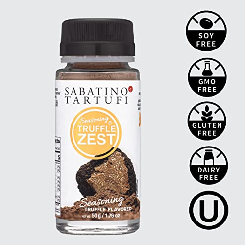 Sabatino Tartufi Truffle Zest Seasoning, The Original All Natural Gourmet Truffle Powder, Plant Based, Vegan and Vegetarian Friendly,Low Carb, Keto, Non-Gmo Project Certified, 50gr
