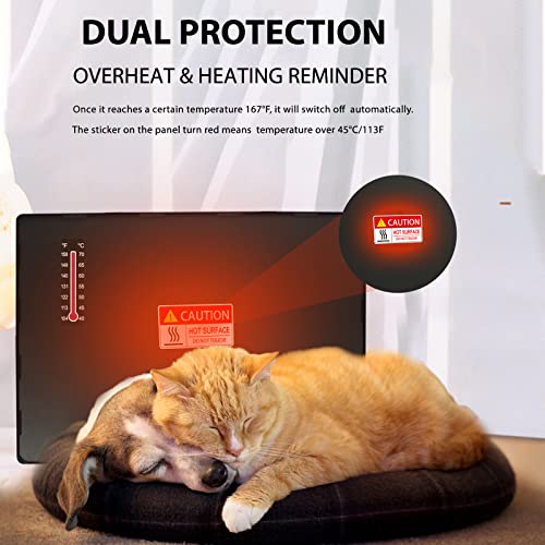 MQUPIN Chicken Coop Heater 140W with Thermostat, Poultry Coop Heating Plate 122-167°F, Adjustable Temperature Dog Chick Brooder Heating Plate Heating Plate for Chicks Ducklings Quail Goose