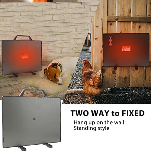 MQUPIN Chicken Coop Heater 140W with Thermostat, Poultry Coop Heating Plate 122-167°F, Adjustable Temperature Dog Chick Brooder Heating Plate Heating Plate for Chicks Ducklings Quail Goose