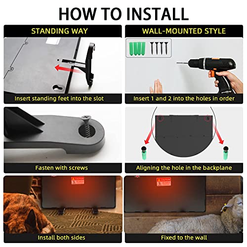 MQUPIN Chicken Coop Heater 140W with Thermostat, Poultry Coop Heating Plate 122-167°F, Adjustable Temperature Dog Chick Brooder Heating Plate Heating Plate for Chicks Ducklings Quail Goose