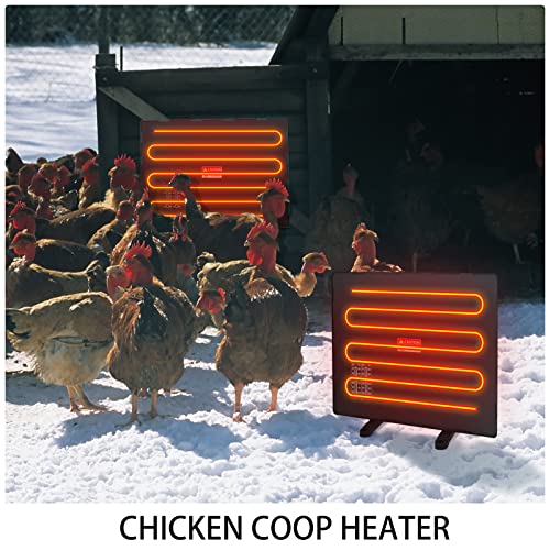 MQUPIN Chicken Coop Heater 140W with Thermostat, Poultry Coop Heating Plate 122-167°F, Adjustable Temperature Dog Chick Brooder Heating Plate Heating Plate for Chicks Ducklings Quail Goose