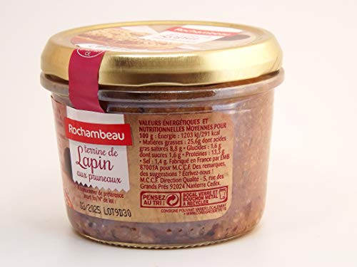 Rochambeau: Rabbit Terrine with Prunes / Terrine de Lapin aux Pruneaux 180 g, Low carb, Artificial additives Free