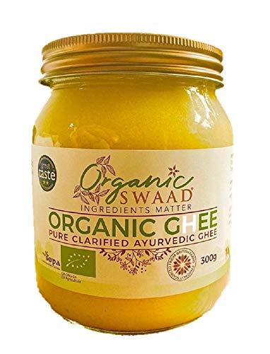 Great Taste 2020 Winner - Organic Certified - Grass Fed Cows – English Ayurvedic Clarified Ghee by Organic Swaad 300g