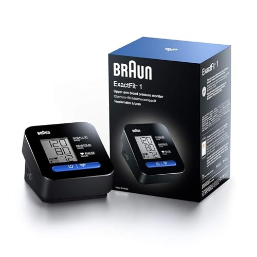 Braun ExactFit 1 Upper Arm Blood Pressure Monitor (Clinically Accurate, One button operation, Easy to use, Big display, Home Use, Universal Cuff) BUA5000EUV1AM