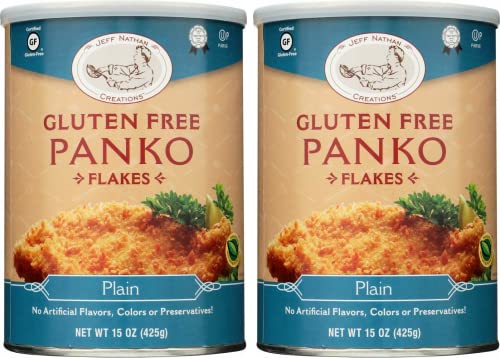 Jeff Nathan Creations Gluten Free Breadcrumbs, Panko Crumbs, Plain 425g (Pack of 2) | No Artificial Flavours, Colours or Preservatives