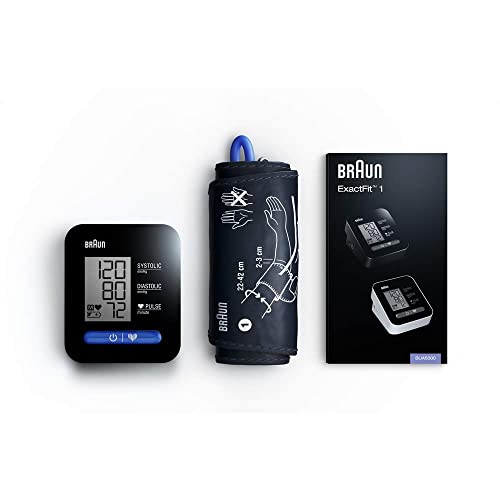 Braun ExactFit 1 Upper Arm Blood Pressure Monitor (Clinically Accurate, One button operation, Easy to use, Big display, Home Use, Universal Cuff) BUA5000EUV1AM