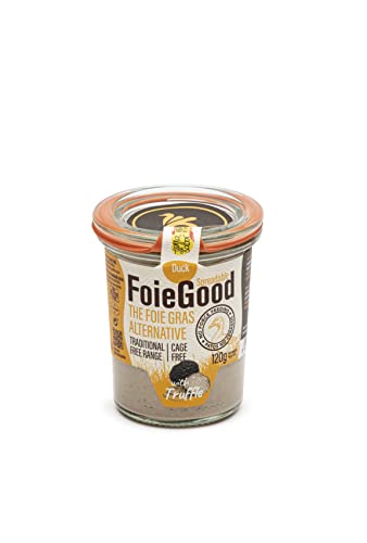 FoieGood - Duck Spread with Truffle - Duck Liver Pâté - Ideal for Appetizers - Smooth and Creamy - No Forced Feeding - Glass Jar 120 g