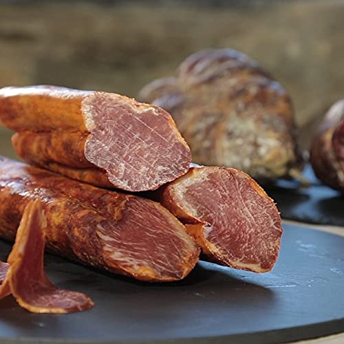 CINCO JOTAS Acorn-fed 100% Ibérico Cured Loin - Traditional Recipe | Cured Loin Made From Acorn-Fed Free-Range Iberian Pigs - 5J Quality, Slow and Natural Curing. Half Piece of 400- 500gr