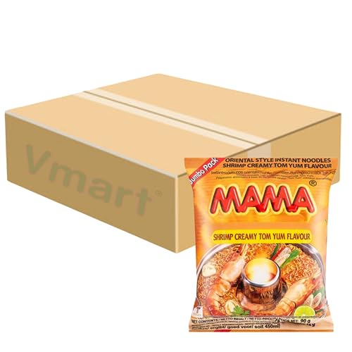 MAMA Oriental Style Instant Noodles Shrimp Creamy Tom Yum Flavour 90g Jumbo (Pack of 20) 1 Case