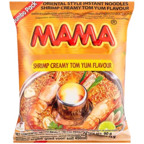 MAMA Oriental Style Instant Noodles Shrimp Creamy Tom Yum Flavour 90g Jumbo (Pack of 20) 1 Case
