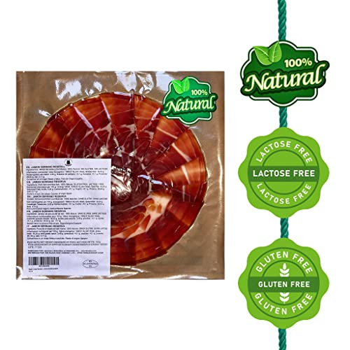 Hand Carved Serrano Ham 100% Natural RESERVA Quality - 100 Grams Serrano Ham Slices Cured for 24+ Months - Spanish Ham Serrano Ham Sliced - Jamon Serrano Cortado a Mano
