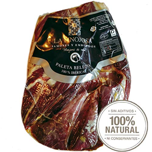 2.2 Kg Boneless 100% Iberico Ham Shoulder Bellota Pata Negra - from Iberico Pigs Fed with Acorns and 100% Natural Curation Process and No Preservatives - Spanish Jamon Iberico