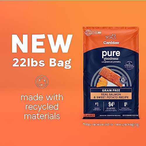 Canidae PURE Limited Ingredient Premium Adult Dry Dog Food, Salmon and Sweet Potato Recipe, 24 Pounds, Grain Free