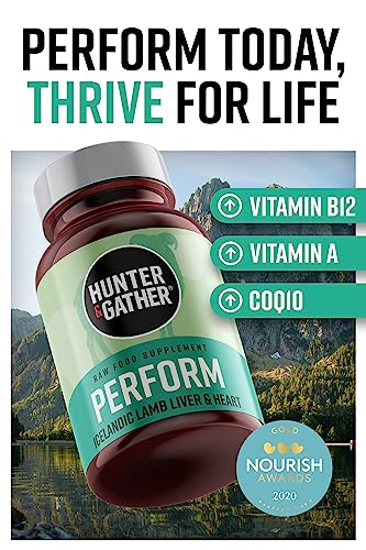 Hunter & Gather Nose to Tail - 90 Heart & Liver Capsules | Wild, Grass Fed Icelandic Lamb Ancestral Inspired Supplements| Raw Freeze-Dried Lamb | No GMO Feeds, Antibiotics Or Hormones