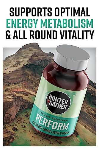 Hunter & Gather Nose to Tail - 90 Heart & Liver Capsules | Wild, Grass Fed Icelandic Lamb Ancestral Inspired Supplements| Raw Freeze-Dried Lamb | No GMO Feeds, Antibiotics Or Hormones