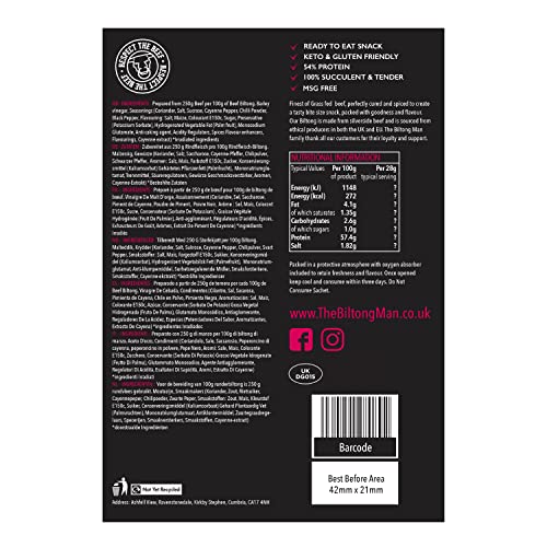 The Biltong Man | Peri-Peri Beef Biltong | Healthy High Protein Dried Chilli Beef Snack | 500 g (Pack of 1)