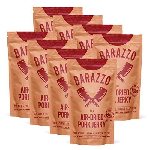 Barazzo Pork Jerky Barbecue | 1 kg (2x500g Maxibag) | 100% regional premium air-dried meat | Beef Jerky/Biltong