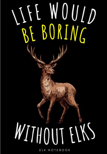 Elk Notebook: Large Lined Journal For Your Daily To do List Note | 100 pages Decorated With Small Land Animals Face Designs and Cute Elks Head ... Book Gift to Keep track & Record Information