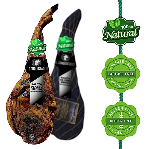 5 Kg Iberico Ham Shoulder Pata Negra 100% Natural Curation Process - Spanish Ham Leg - Jamon Iberico Pata Negra - Paleta Iberica de Cebo