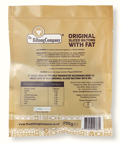 Biltong Sliced - 500g - Original Flavour - with Fat