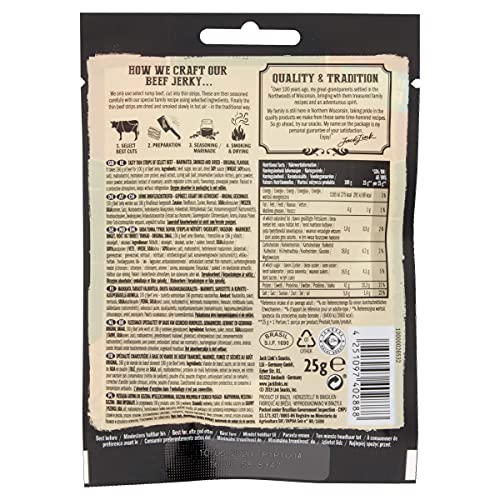 Jack Link's Beef Jerky, Original Flavour High Protein Meat Snack, Multipack Box of 12 x 25g Packs