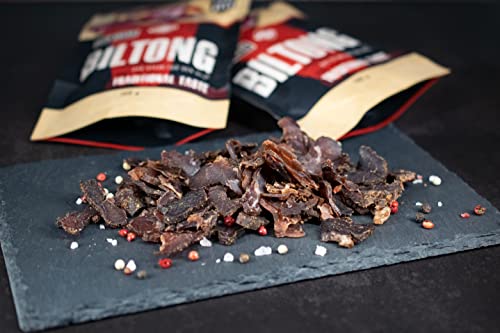 Külbs Original Namibian Biltong - High Protein Snack from Namibia | 100% Free Range Beef | protein-rich & juicy dried meat (200g Traditional Taste & 200g Mild Chili Taste)