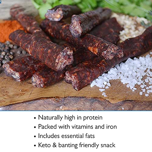 The Biltong Man I Tasty Traditional Fatty Beef Biltong & Droëwors Sticks Combo I Healthy High Protein Dried Beef and Sausage Snack I Low calorie, Gluten-free & Keto-friendly, 2 x 250 Gram Packs