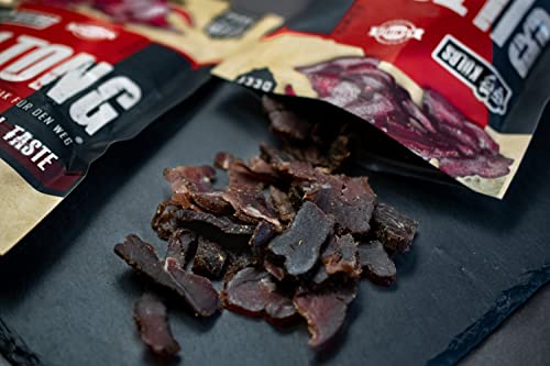 Külbs Original Namibian Biltong - High Protein Snack from Namibia | 100% Free Range Beef | protein-rich & juicy dried meat (200g Traditional Taste & 200g Mild Chili Taste)