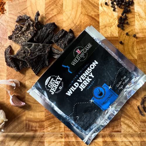 Wild & Game | Wild Venison Jerky Original | Lean and High Protein Snack | Wild & Natural Game Meat Made in UK | 1 Pack