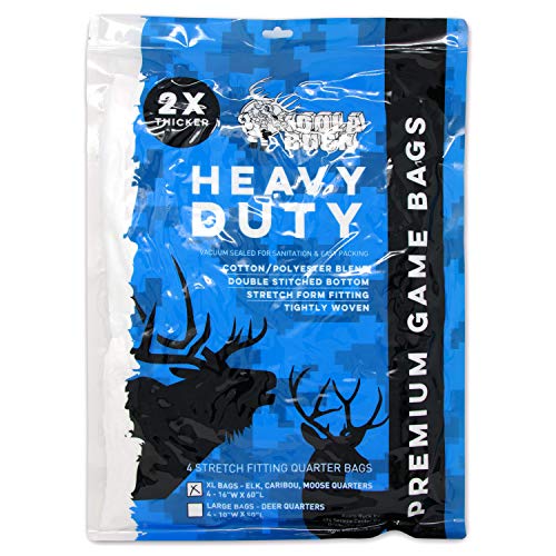 Koola Buck - Elk Game Bags Hunting Meat. Complete Your Elk Hunting Gear and Equipment with Four 60" Heavy Duty Elk Quarter Bags for Meat. Vacuum Sealed Big Game Bags for Easy Transport
