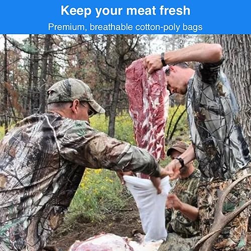 Koola Buck - Elk Game Bags Hunting Meat. Complete Your Elk Hunting Gear and Equipment with Four 60" Heavy Duty Elk Quarter Bags for Meat. Vacuum Sealed Big Game Bags for Easy Transport