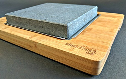 Black Rock Grill Big Sizzling Steak on a Stone Platter Set, Hot Stone Cooking