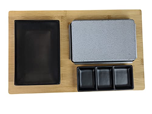 Black Rock Grill Cooking Stone for Steak, Lava Stone Grill, Hot Steak on a Stone Cooking Set