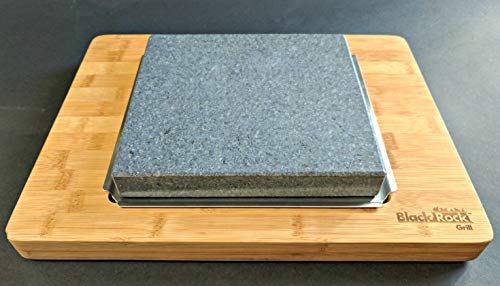 Black Rock Grill Big Sizzling Steak on a Stone Platter Set, Hot Stone Cooking