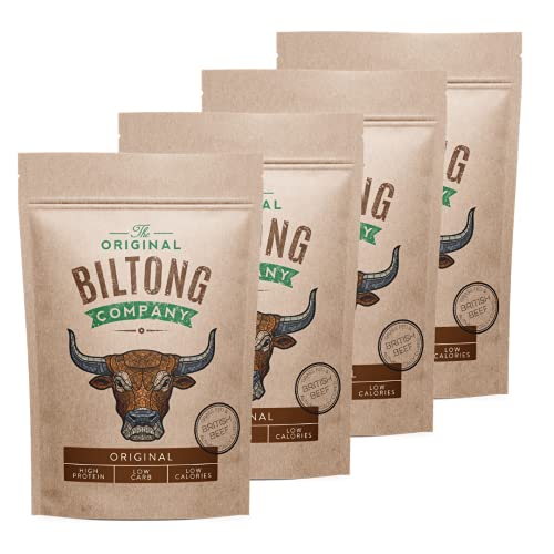 THE ORIGINAL BILTONG COMPANY - Original Biltong - High Protein Healthy Snack Made from British & Irish Beef. (Original, 1KG - 4 x 250g)