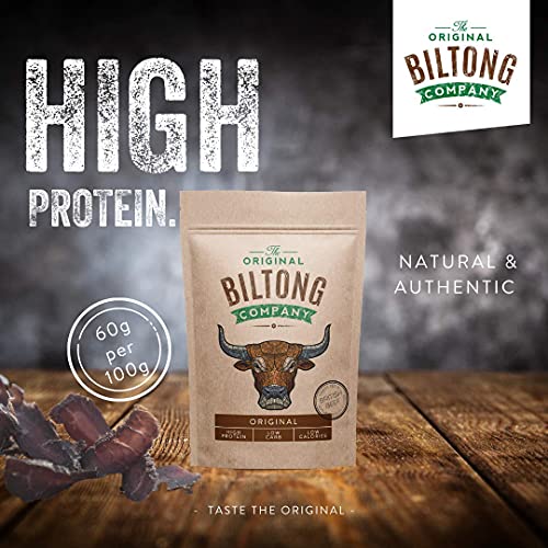 THE ORIGINAL BILTONG COMPANY - Original Biltong - High Protein Healthy Snack Made from British & Irish Beef. (Original, 1KG - 4 x 250g)