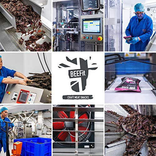 BEEFit Biltong Beef Jerky, High Protein Snacks, Ultimate Low Carb, Low Calorie Snacks, 100% Beef, Gluten Free Biltong, Healthy Protein Keto Snacks For On The Go - Truly Traditional, 10x 30g Snack Bags
