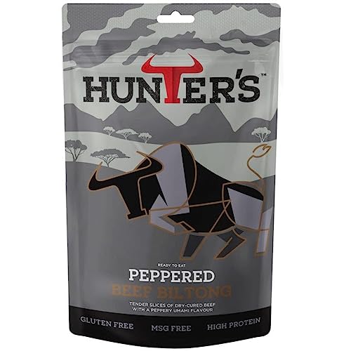 Hunters Biltong - Classic Biltong, 1kg Pack of 4 x 250g high Protein, low fat, Thin Tender Slices of authentic Beef Biltong, beef Jerky, Gluten & MSG Free, Convenient Snack