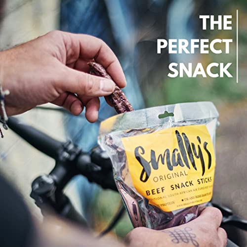 Smally's Biltong - Original Biltong 250g and Beef Snack Sticks 250g, Combo Pack, Droewors, High Protein Beef Snack, Traditional South African Flavour - 2 x 250g Pack
