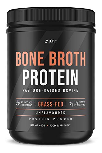 Bone Broth Beef Protein Powder - 400g - Unflavoured - 100% Grass-Fed & Pasture Raised Beef - Paleo & Keto Friendly. Halal, Kosher