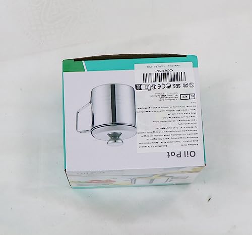 Chihee Oil Strainer Pot Grease Can, 1.2 L Stainless Steel Oil Storage Can Container with Fine Mesh Strainer, Suitable for Storing Frying Oil and Cooking Grease