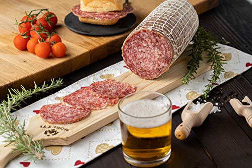 Moretti® | Salame Milano Artisan Seasoned Sweet | Slice 900g + | Vacuum packed | NO GMOs | In Gift Alder Wood Cutting Board