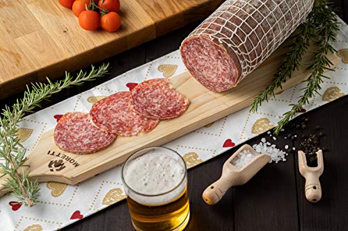 Moretti® | Salame Milano Artisan Seasoned Sweet | Slice 900g + | Vacuum packed | NO GMOs | In Gift Alder Wood Cutting Board