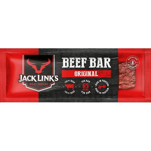 Jack Link's Beef Bar, Original Flavour, Multipack 14 x 22.5g Bars, High Protein Meat Snack, Eat on the Go or Post Gym