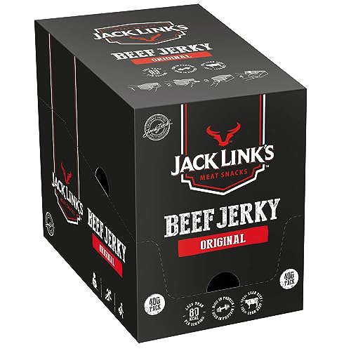 Jack Link's Beef Jerky, Original Flavour, Multipack of 12 x 40g Bags, High Protein Meat Snack, Perfect for On the Go or Post Gym