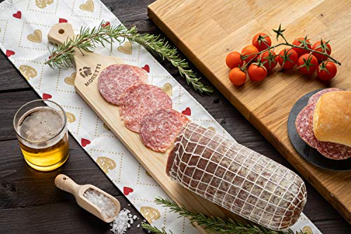 Moretti® | Salame Milano Artisan Seasoned Sweet | Slice 900g + | Vacuum packed | NO GMOs | In Gift Alder Wood Cutting Board
