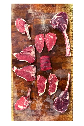 Reilly & Sons Steak Box, The Master Steak Connoisseur Box – 2 x 1.2Kg Av Long Bone Tomahawks, 2 x 16oz T-Bones, 2 x 16oz Cote De Beouf, 2 x 8oz AA Sirloins, Steak Hamper, Fresh Meat Pack