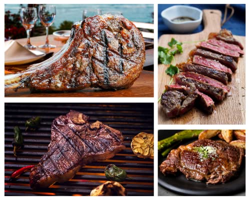 Reilly & Sons Steak Box, The Master Steak Connoisseur Box – 2 x 1.2Kg Av Long Bone Tomahawks, 2 x 16oz T-Bones, 2 x 16oz Cote De Beouf, 2 x 8oz AA Sirloins, Steak Hamper, Fresh Meat Pack
