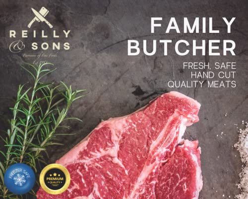 Reilly & Sons Steak Box, The Master Steak Connoisseur Box – 2 x 1.2Kg Av Long Bone Tomahawks, 2 x 16oz T-Bones, 2 x 16oz Cote De Beouf, 2 x 8oz AA Sirloins, Steak Hamper, Fresh Meat Pack