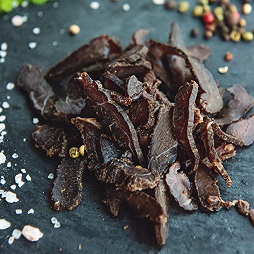 Meat snack Max Box, 4 flavours, Original, Smoky BBQ, Piri Piri & Garlic biltong and droewors, Tasty High Protein, Low Fat, Gluten & Nitrate Free. (All 4 flavours, 12 x 30g)